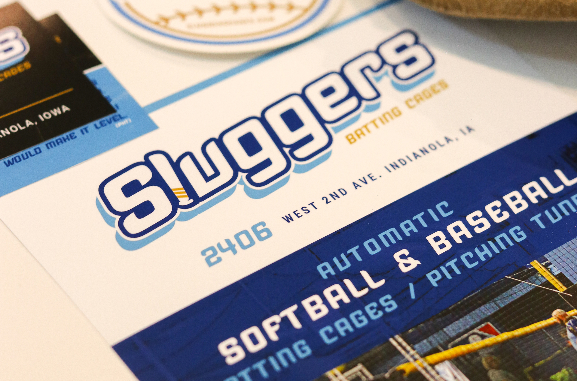 sluggers batting cages branded flyers