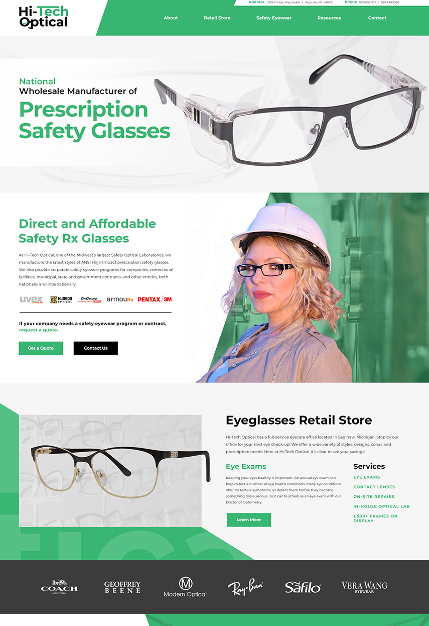 hi-tech optical website