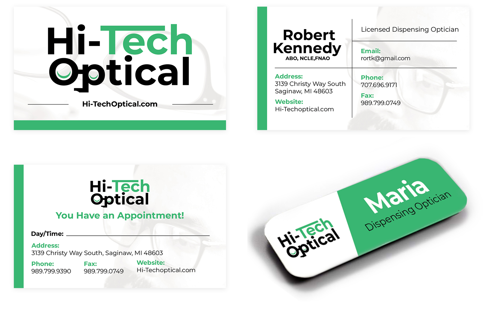 hi-tech-top hi-tech optical business cards
