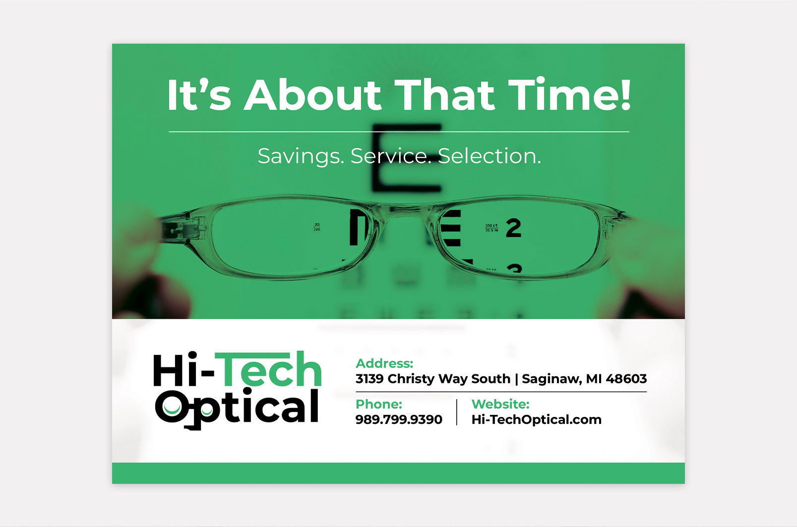 postcard hi-tech optical ads