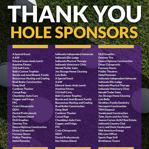 Indianola Booster Club Thank You Sponsors