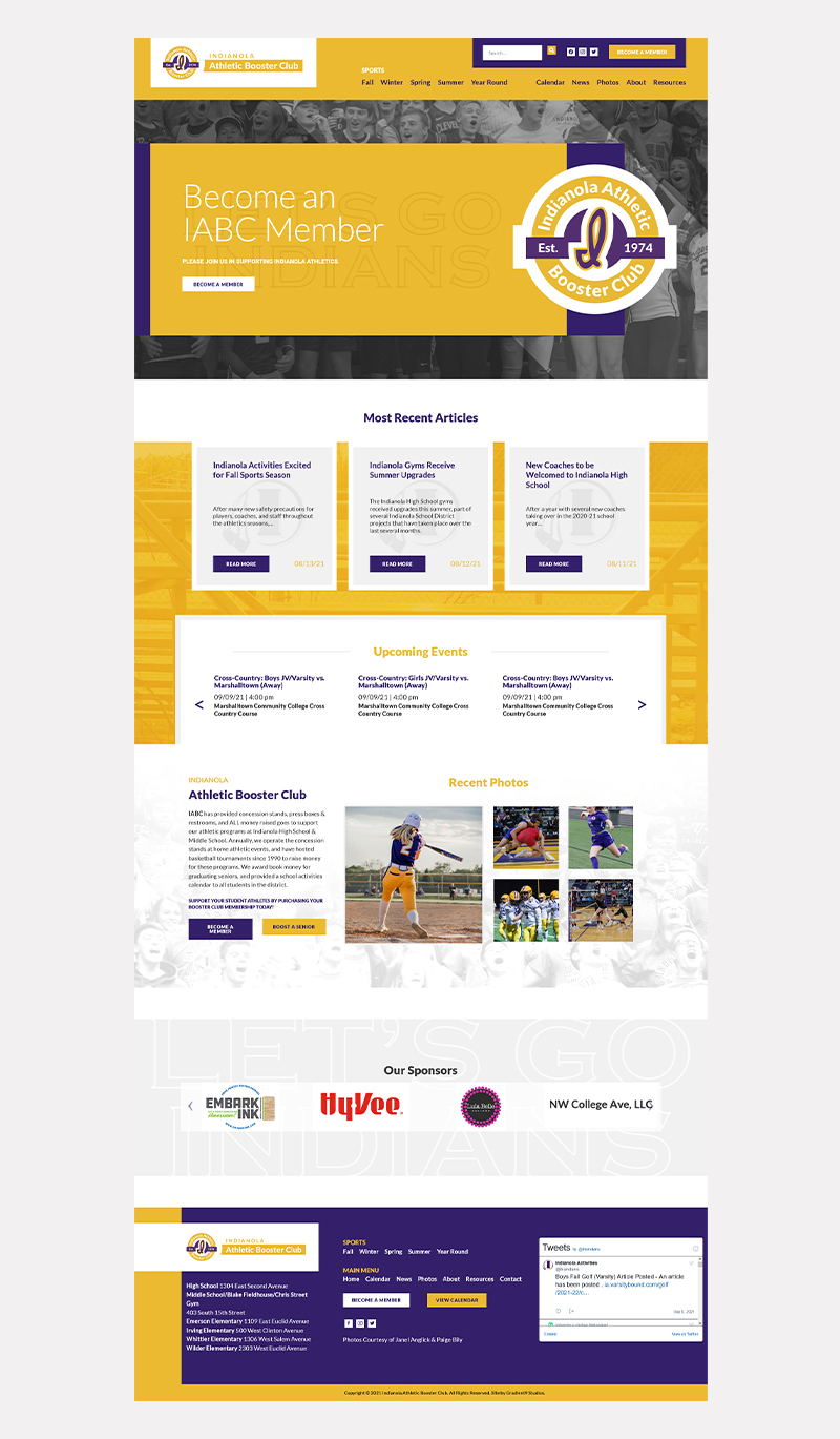 Indianola Booster Club Homepage Design