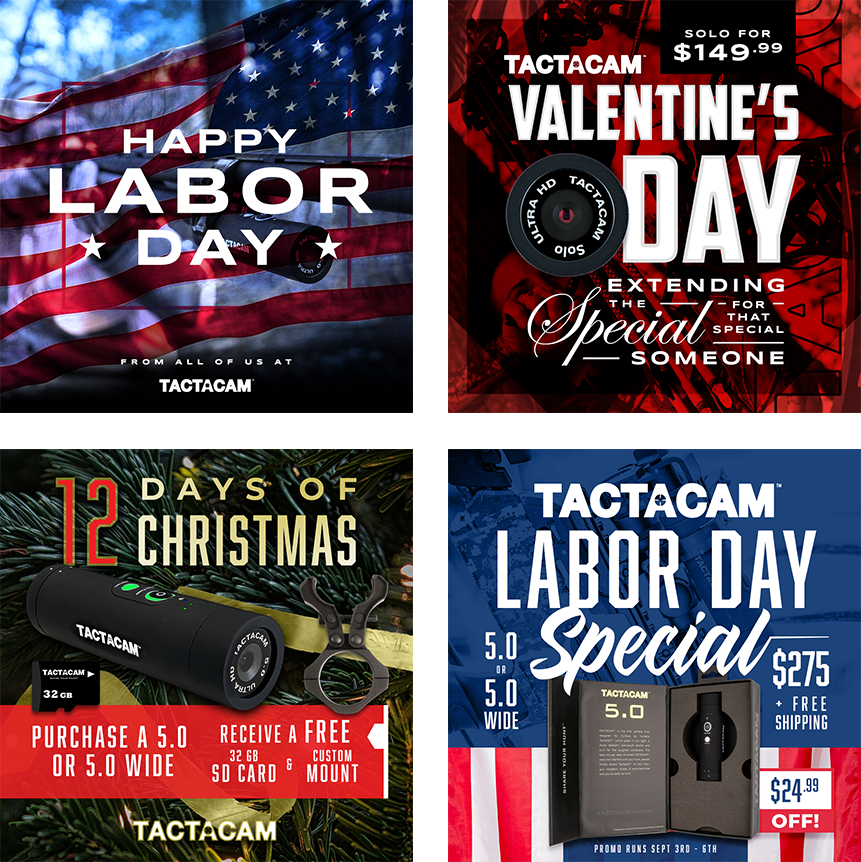 Tactacam Holiday Social Media Graphics