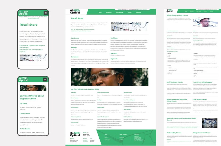 Hi-Tech Optical Website Design