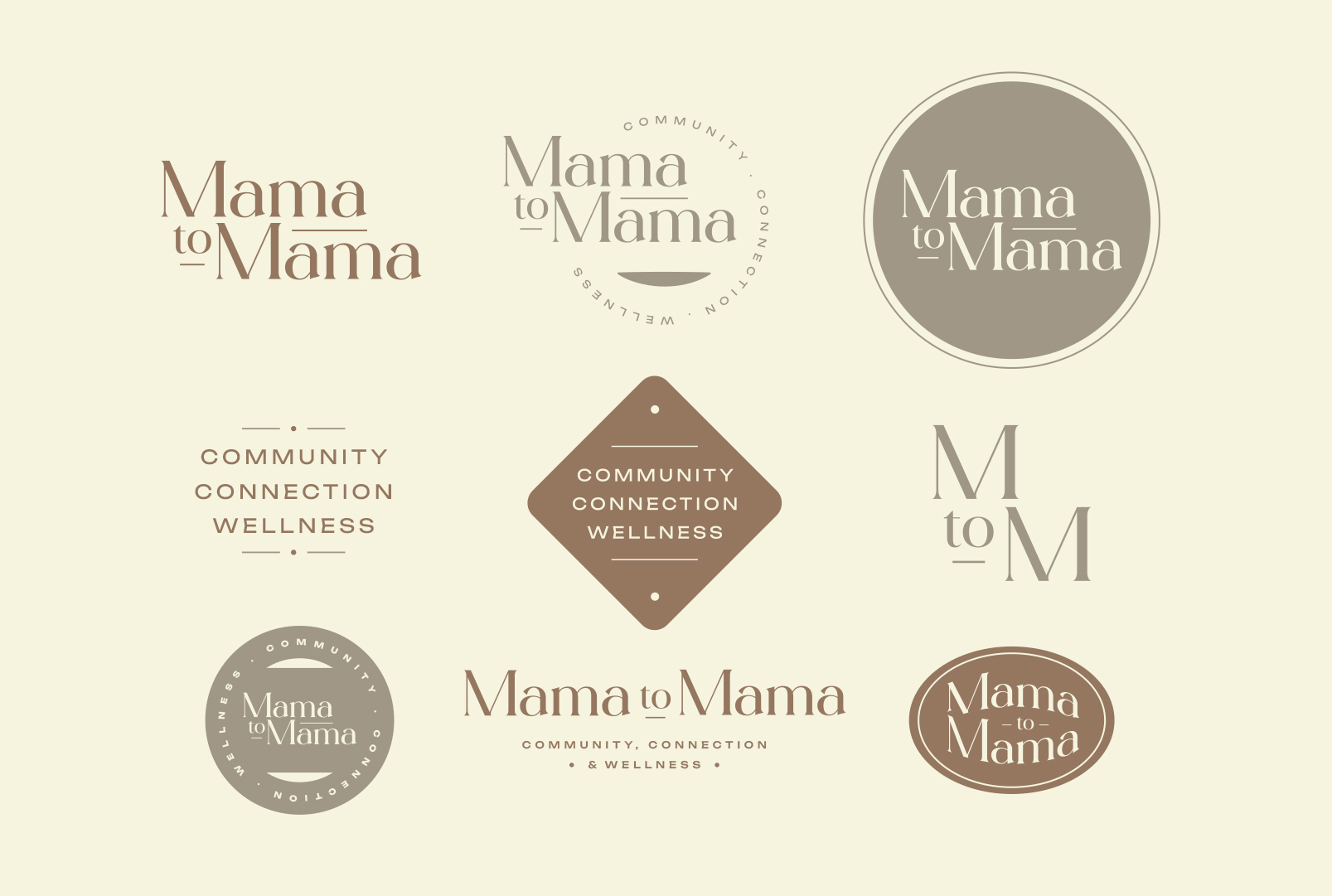 Mama to Mama full branding logo set