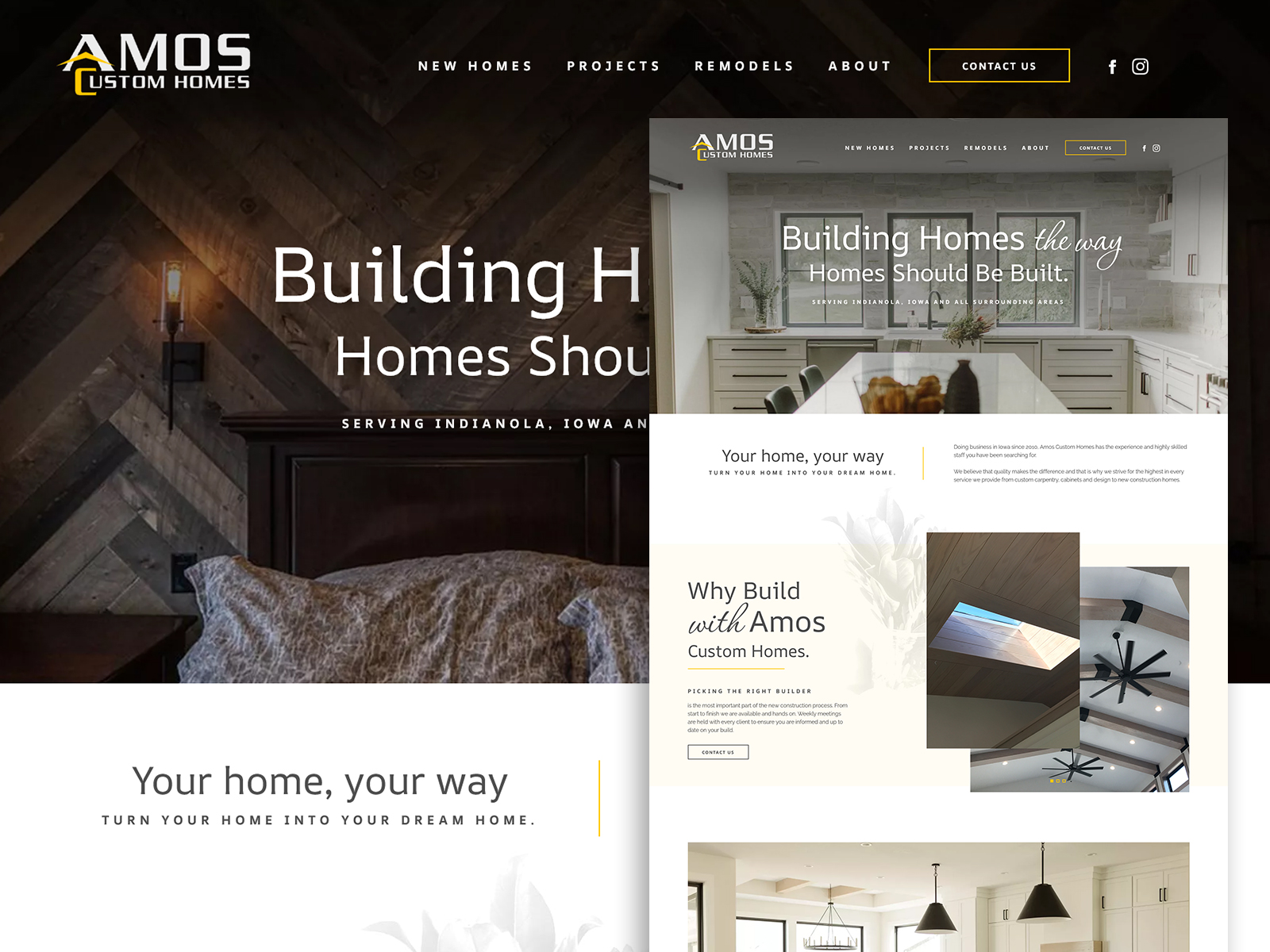Amos Amos Custom Homes website example compilation