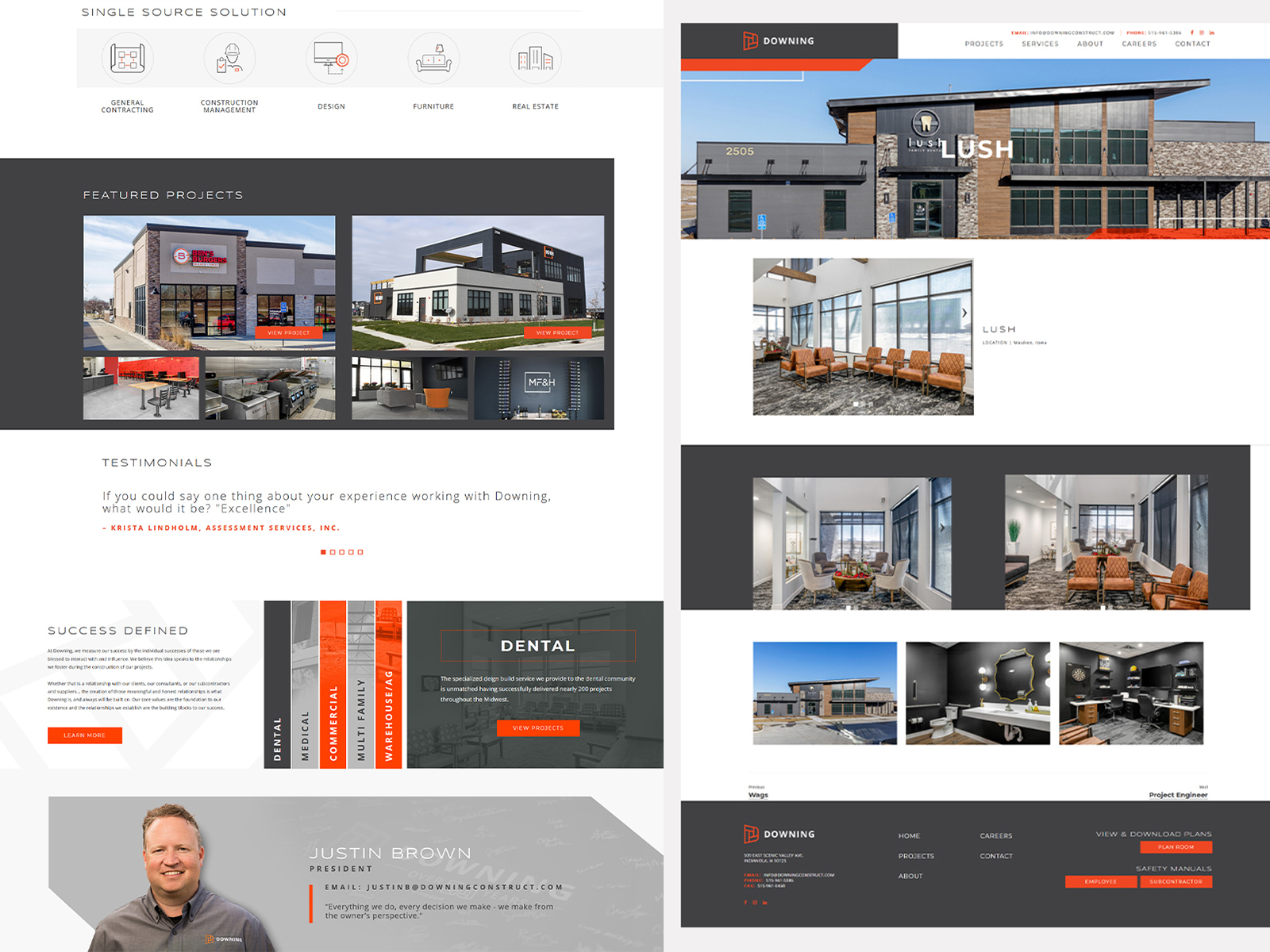 Downing Downing Construction Indianola Iowa website example compilation