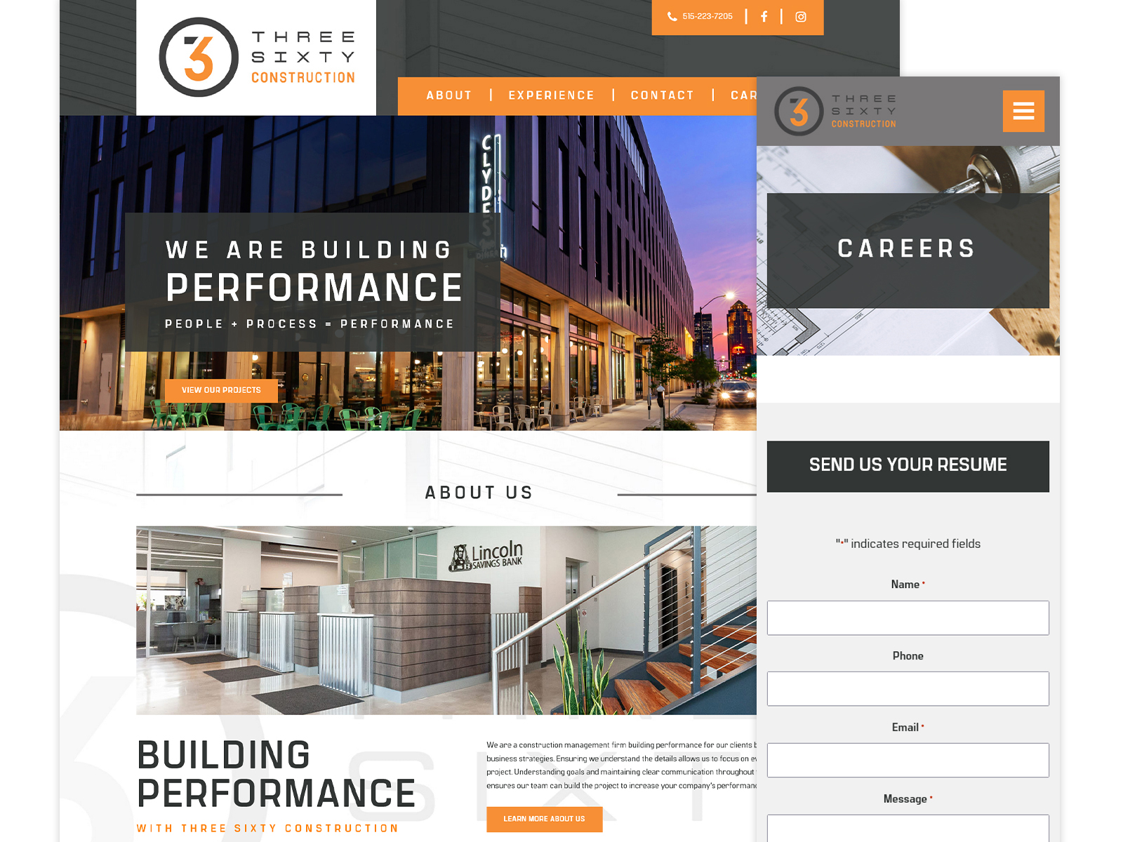 Three-Sixty-Construction Three Sixty Construction website example compilation