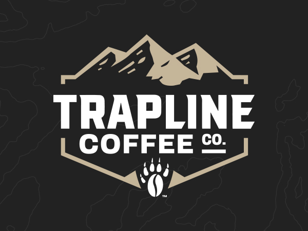 Trapline Trapline Coffee Logo Mountains and bear paw
