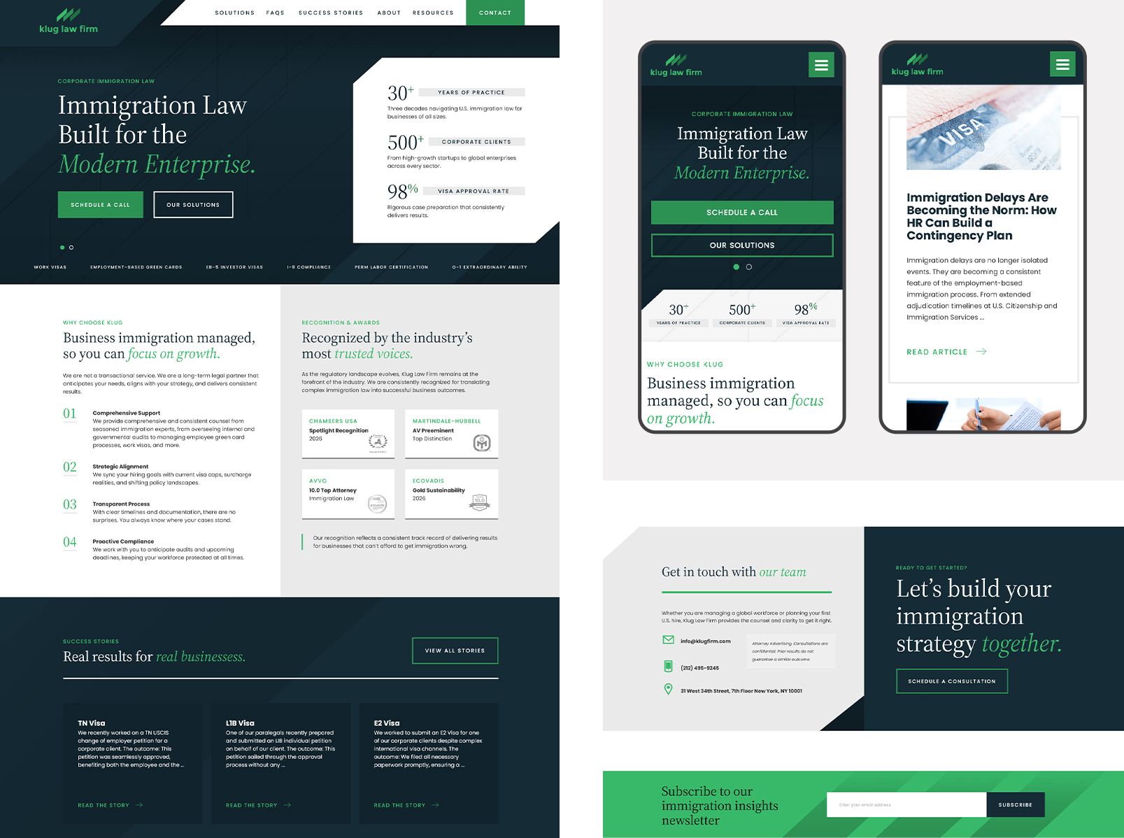 Klug-1 Klug Law Firm Homepage & Mobile Page Designs