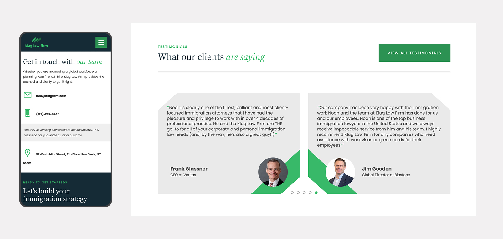 Klug-3 Klug Law Firm Client Testimonial Section