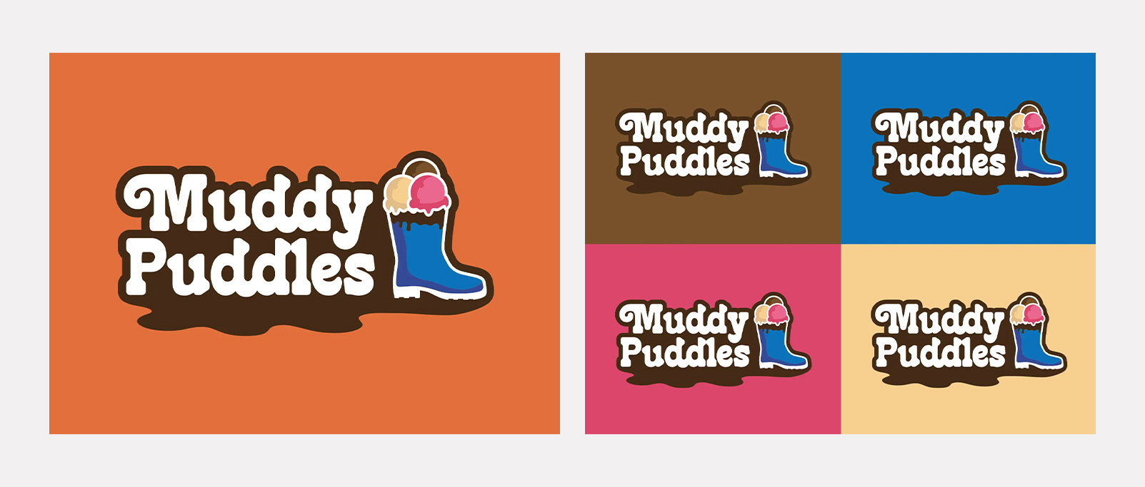 Muddy Puddles Ice Cream Log and Branding