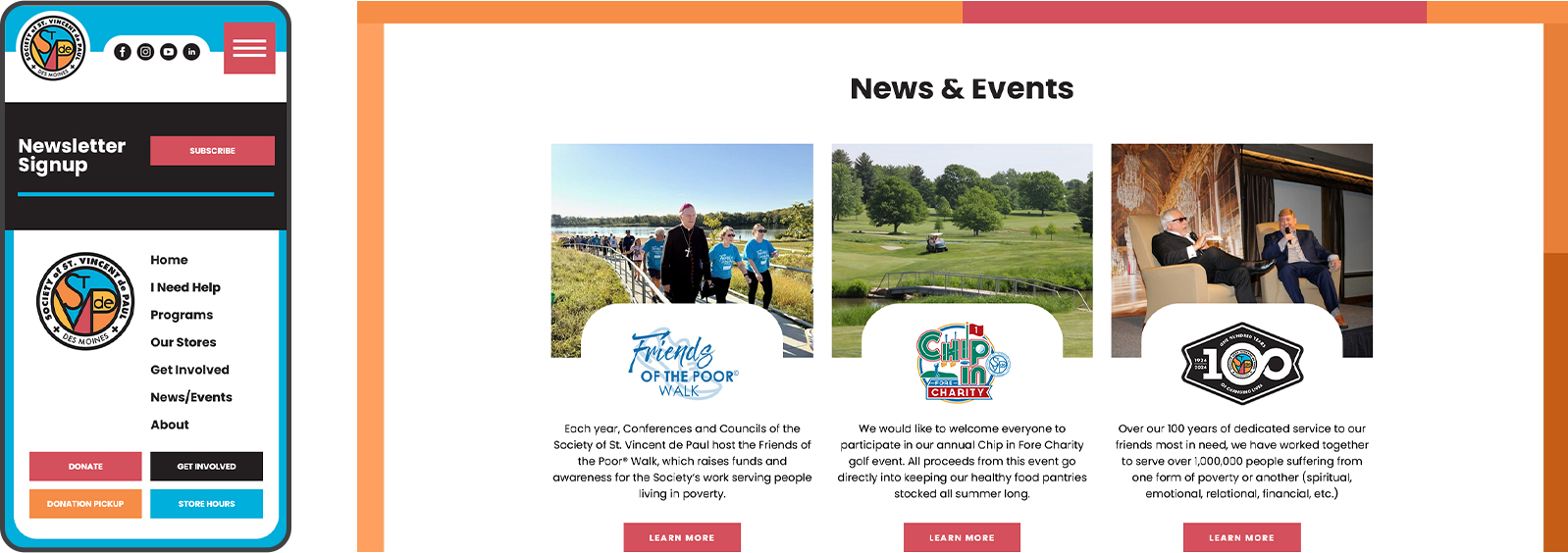 SVDP-2 SVDP News & Events Page Design