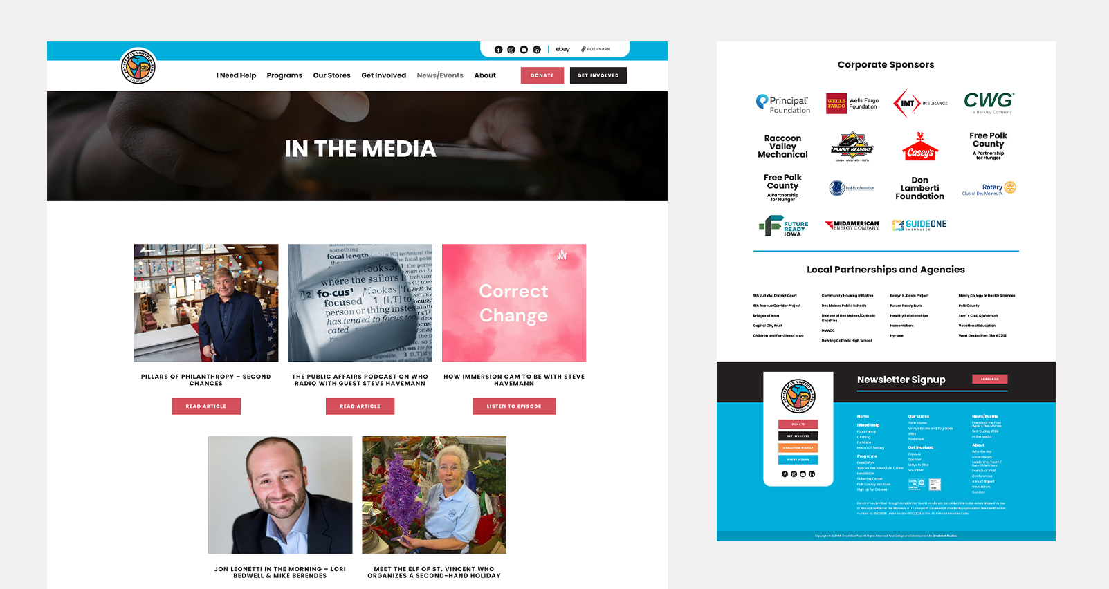 SVDP-9 SVDP Sponsors & In the Media Page Designs